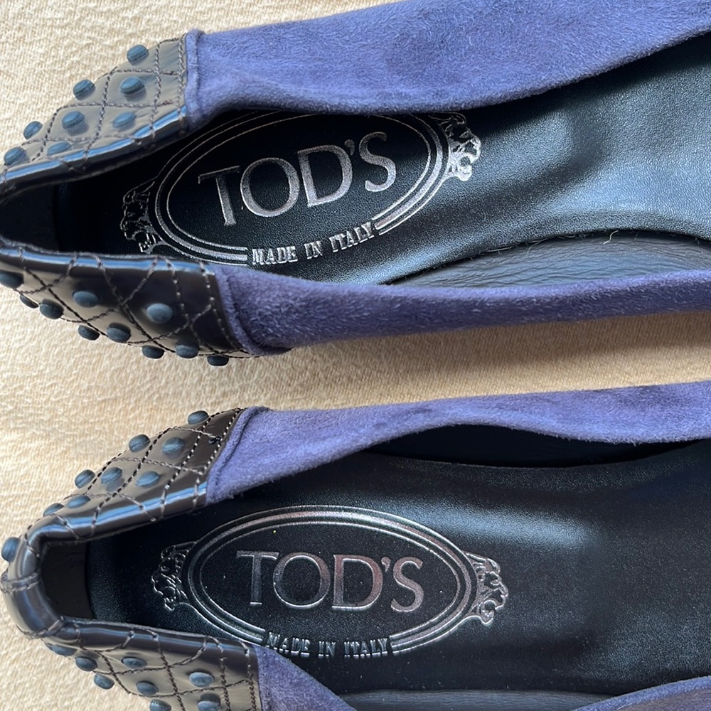 Tod’s Purple Suede/Leather Ballet Flat Shoes - Picture 5 of 16